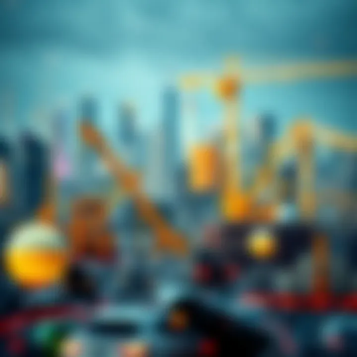 A conceptual image showing the impact of NFTs in various industries